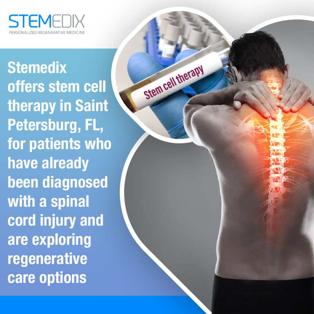 Regenerative Medicine in Saint Petersburg, FL, for patients who have already been diagnosed with a spinal cord injury